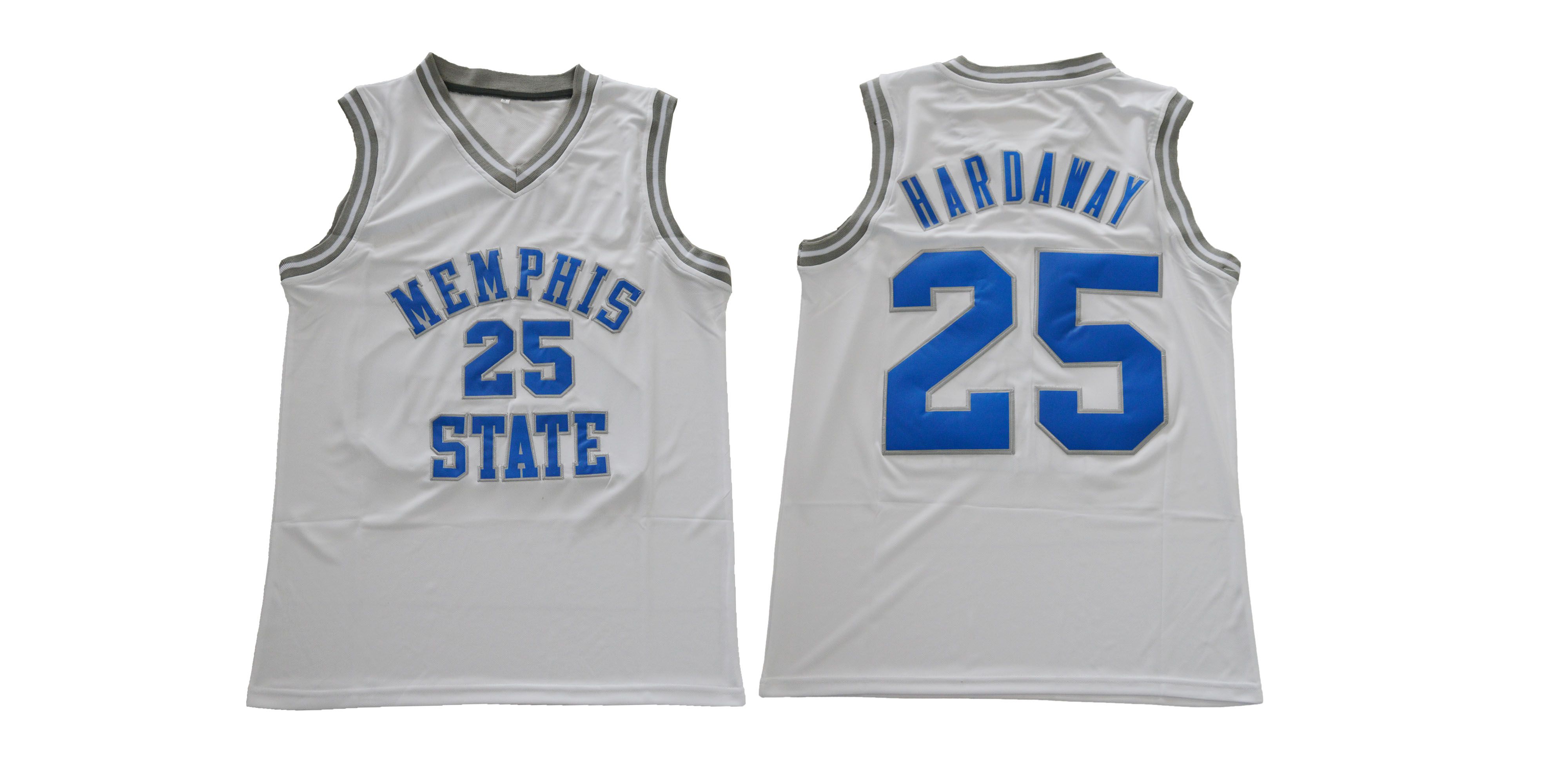 Men Memphis Tigers #25 Hardaway White NCAA NBA Jerseys